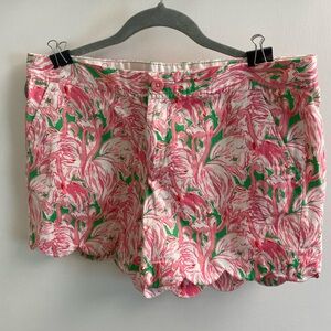 Buttercup Lilly Pulitzer Size 6 Flamingo  Pink and Green Shorts